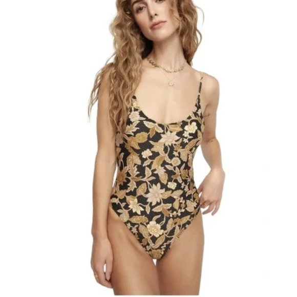 Tigerlily Soraya Stevie Ebony Floral Swim Bathing Suit - Picture 1 of 5